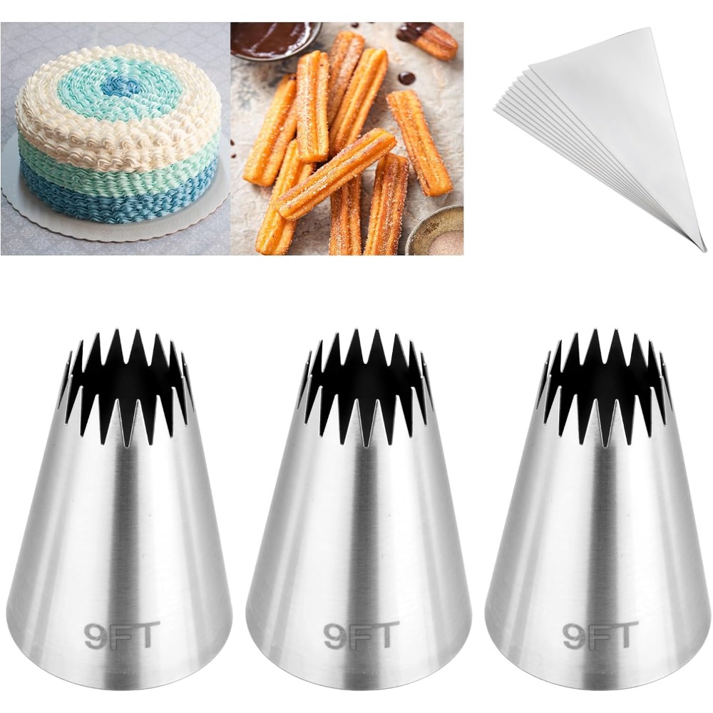 Kitchen And Baking Equipment - 3Pcs Piping Bags and Tips Set,Stainless