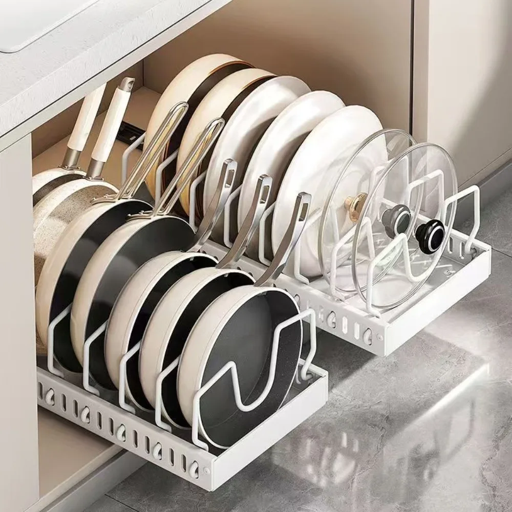Kitchen Baking Pan Organizer - Kitchen Cabinet Pull Out Tray Organizer