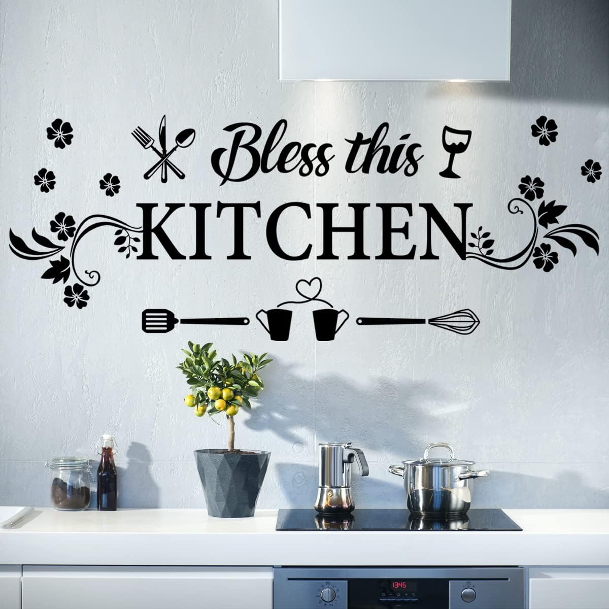 Kitchen Baking Decor - Bless This Kitchen Wall Decal with