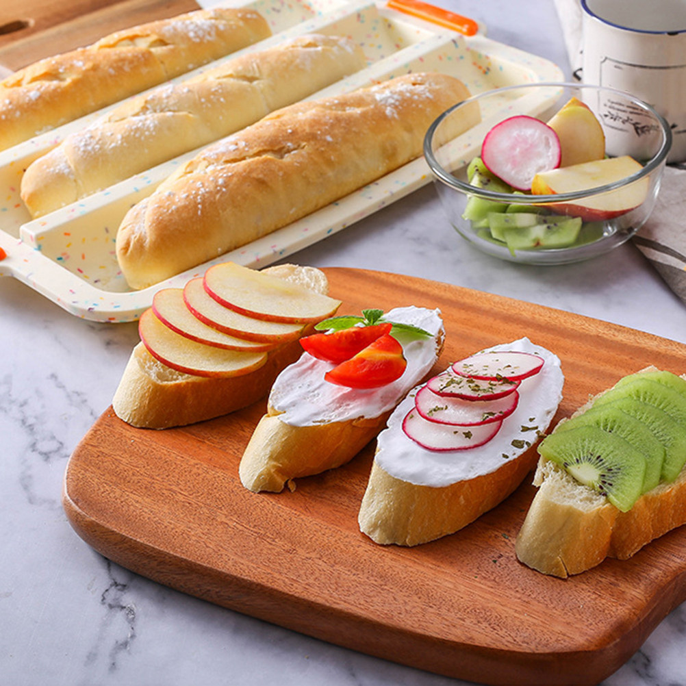 Baking Kitchen At Home - Silicone French Bread Pan Three-Hole Loaf