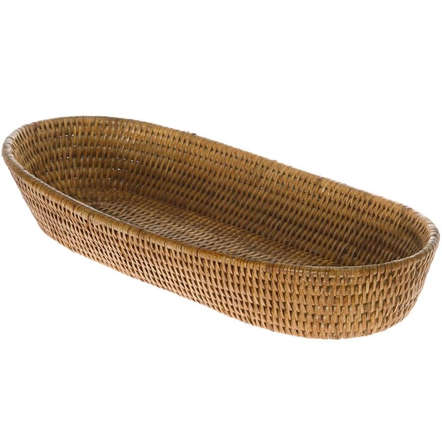 Kitchen Baking Decor - La Jolla Bread Basket Woven Rattan