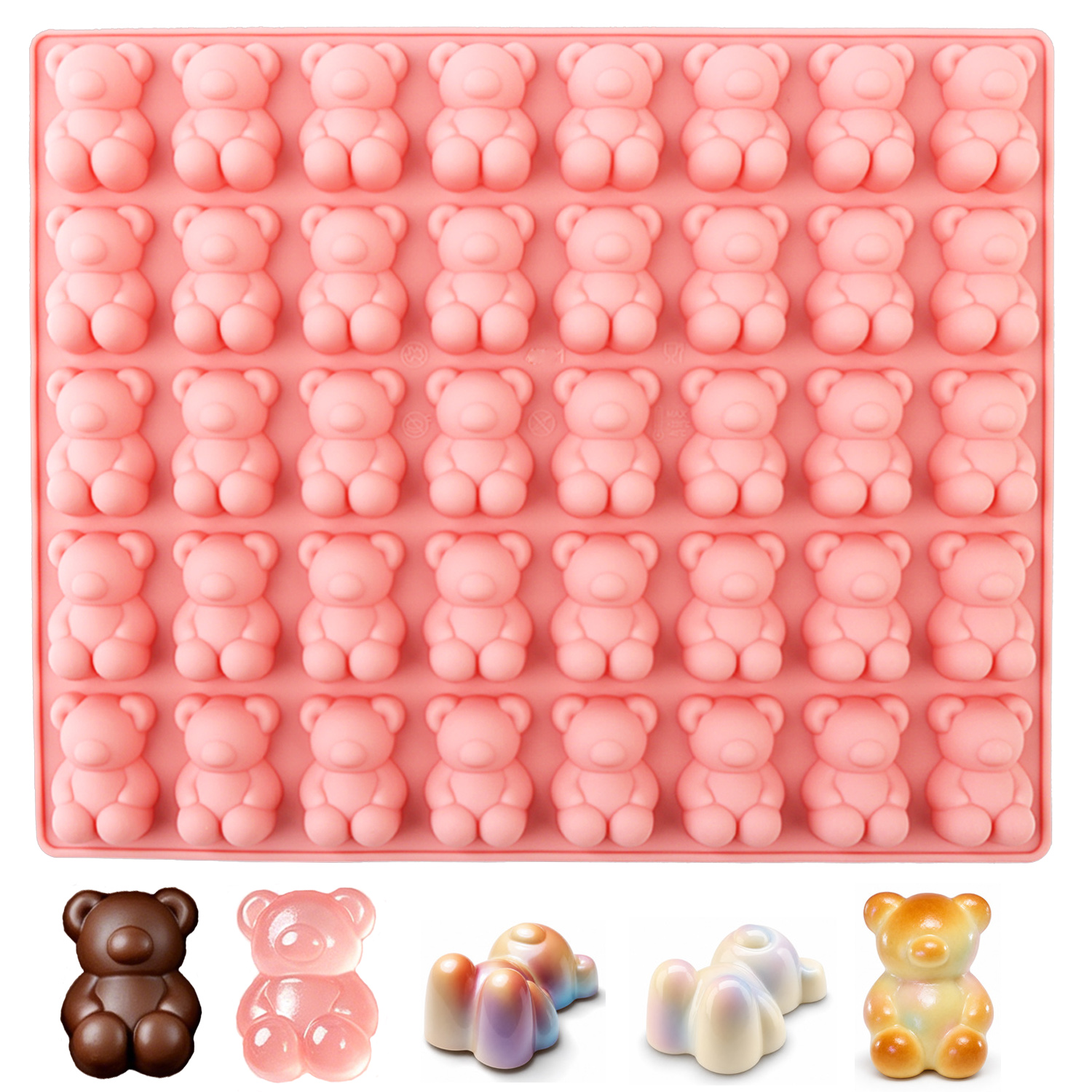 Kitchen Baking Tools - 40-Piece Bear-Shaped Silicone Mold 3D Cartoon