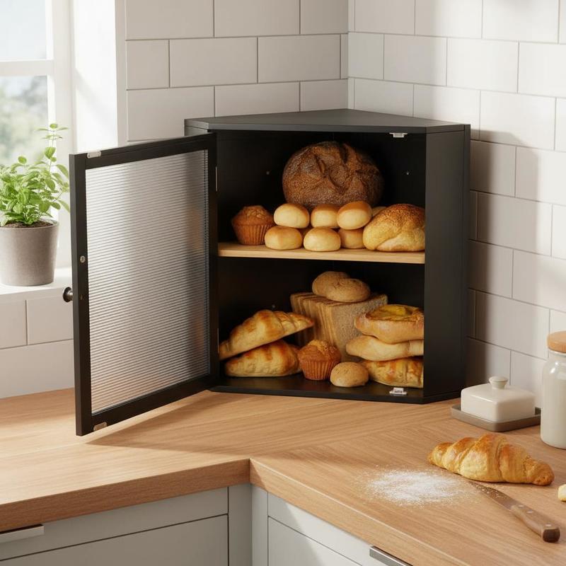 Kitchen Baking Pantry - Bamboo Pastry Bin Double Layer Large