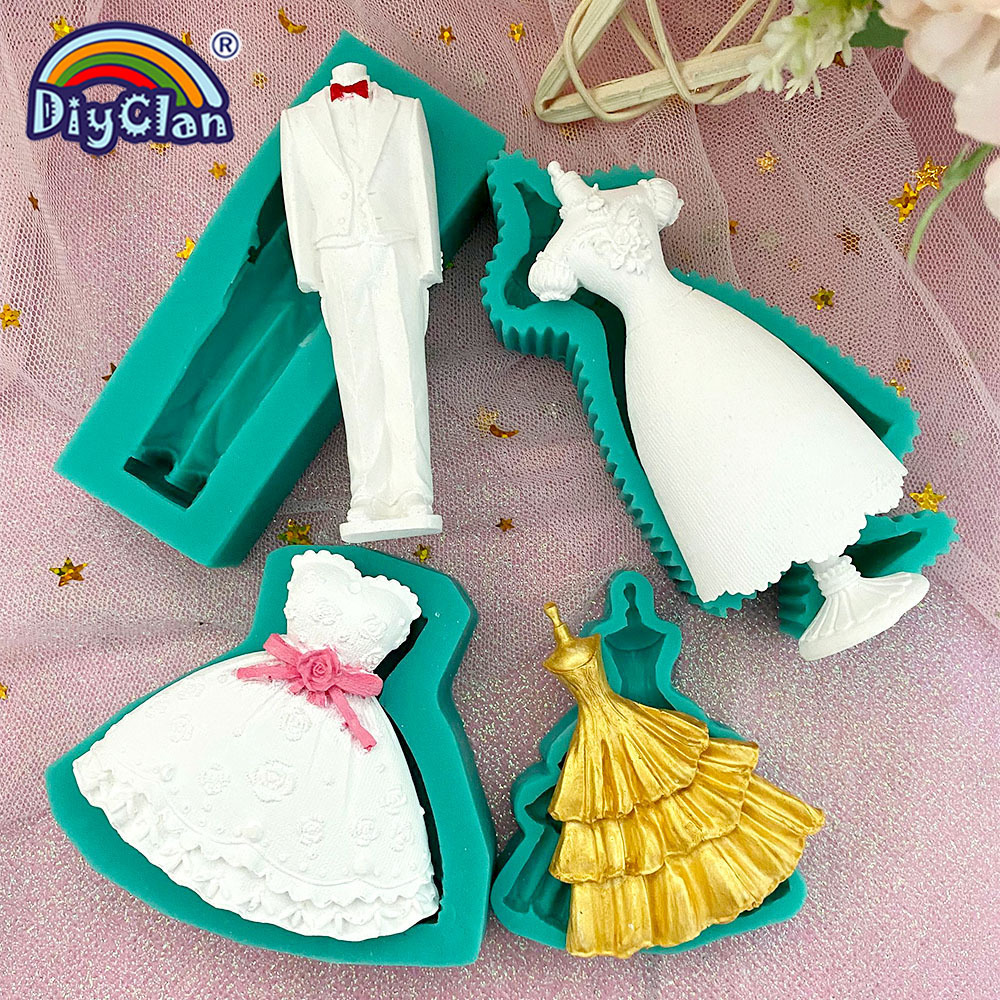 Kitchen Baking Decor - Marry Decoration Silicone Mold Wedding Dress