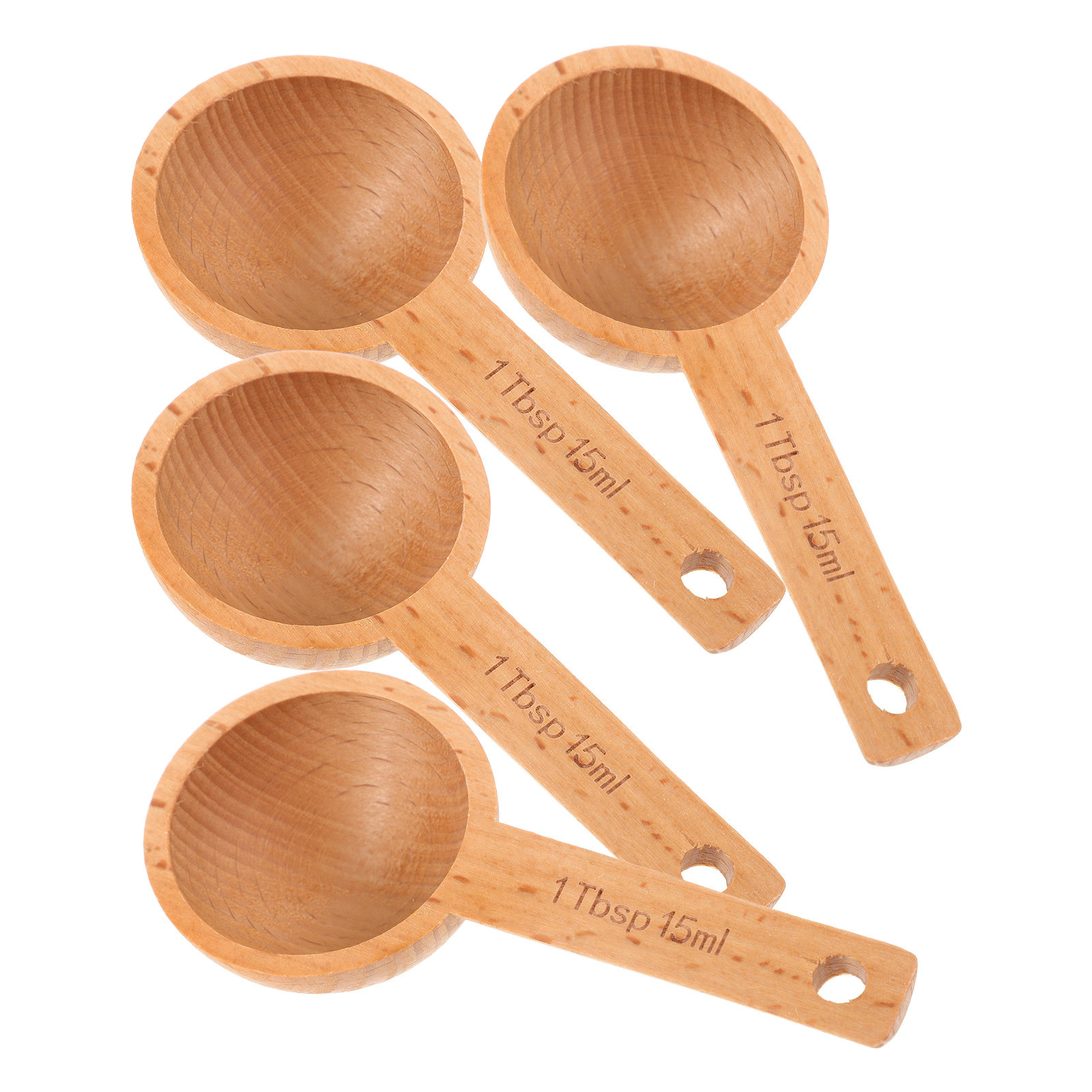 Kitchen Baking Soda - 4Pcs Wooden Coffee Scoops 15Ml Measuring
