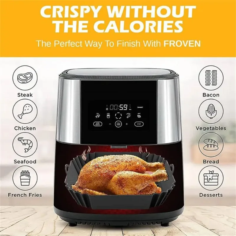 1pc silicone air fryer pot tra – Kitchen Baking Tray recenzja i cena