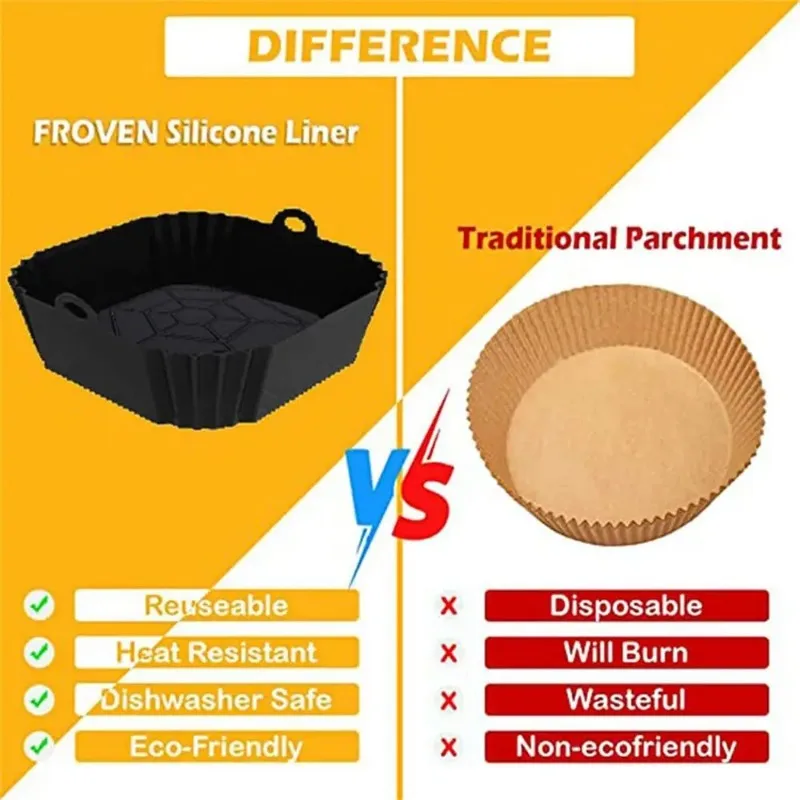 1pc silicone air fryer pot tra – Kitchen Baking Tray recenzja i cena
