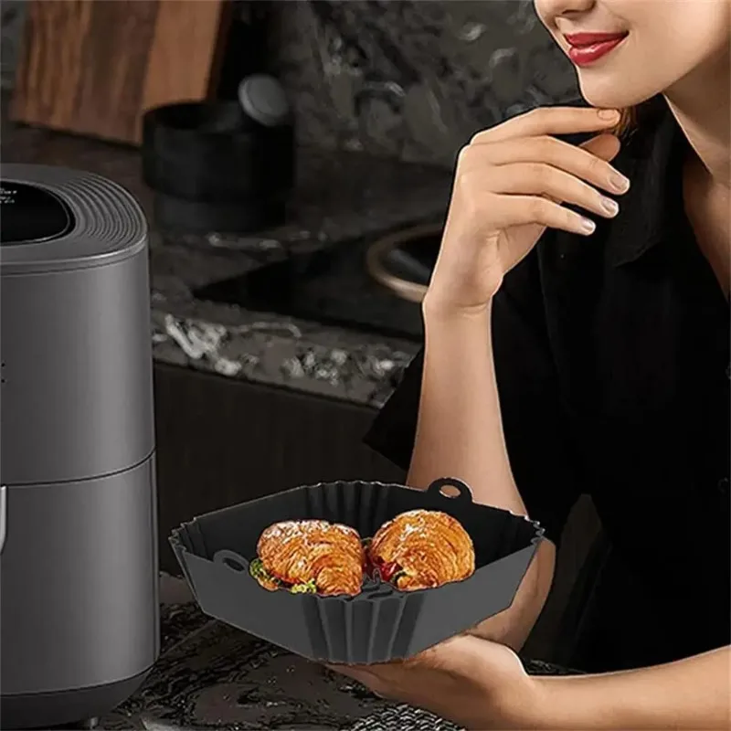 1pc silicone air fryer pot tra – Kitchen Baking Tray recenzja i cena