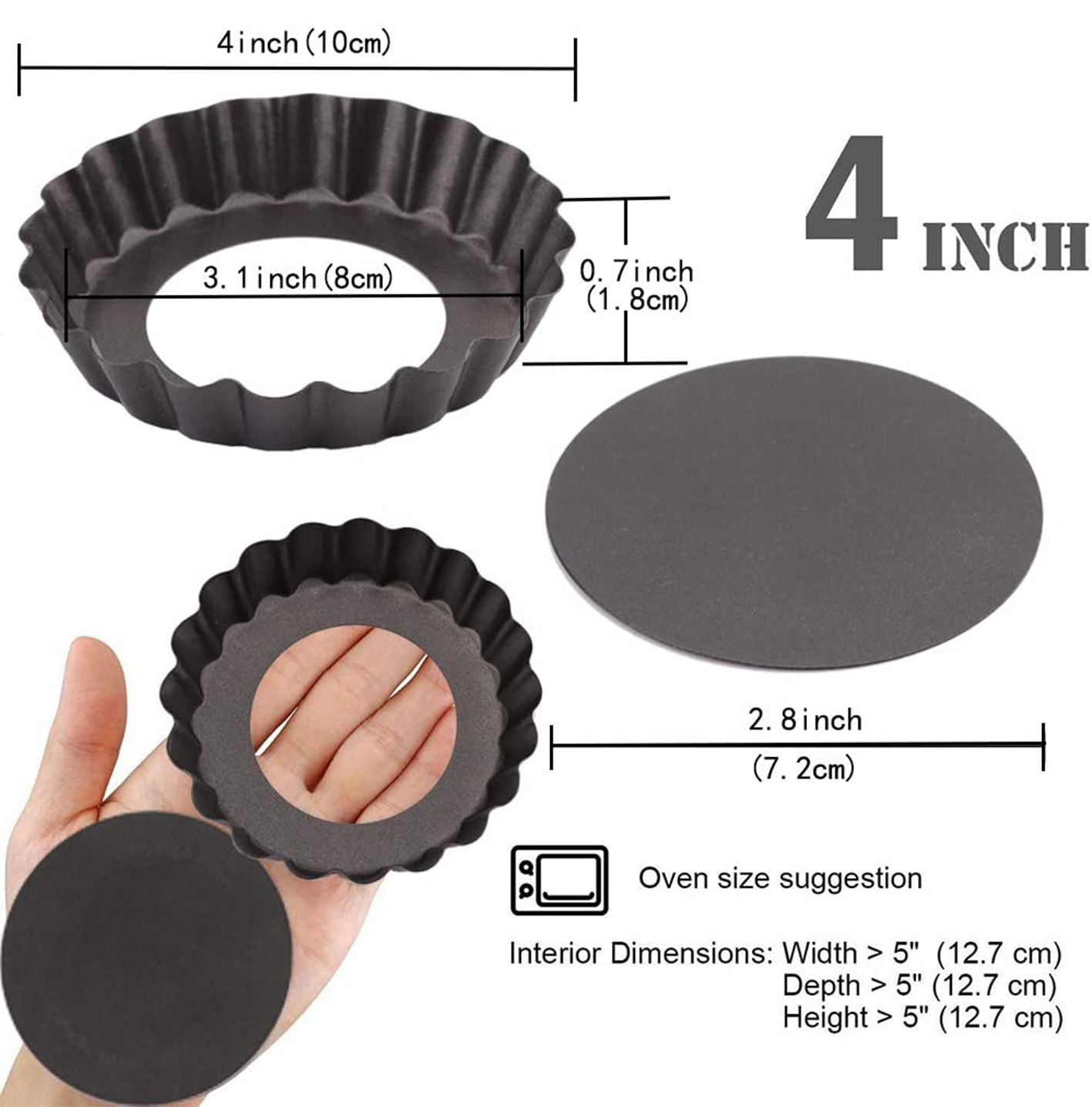 6 Pcs Mini Tart Pans 4 Inch wi – Muffin Tin Nonstick recenzja i cena