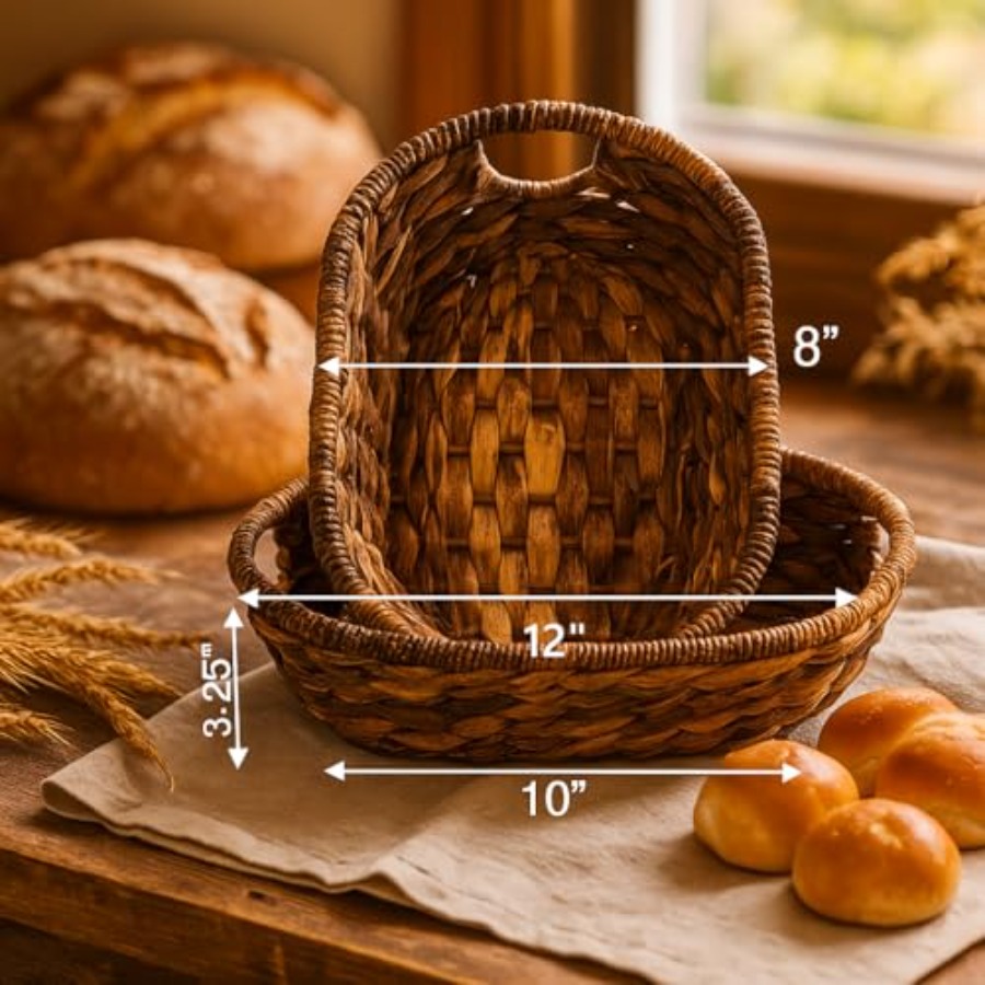 Handwoven Oval Wicker Baskets  – Kitchen Baking Decor recenzja i cena