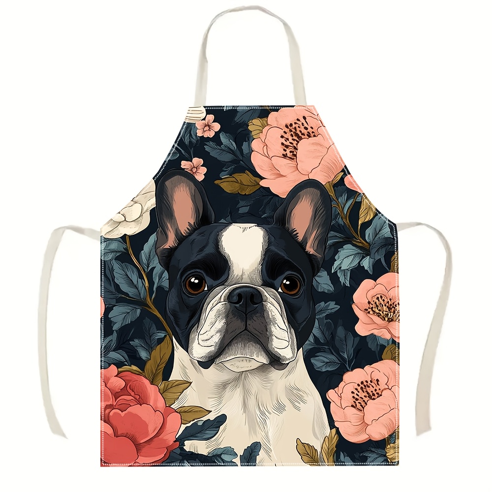 French Bulldog Floral Apron -  – Kitchen Baking Area Ideas recenzja i cena