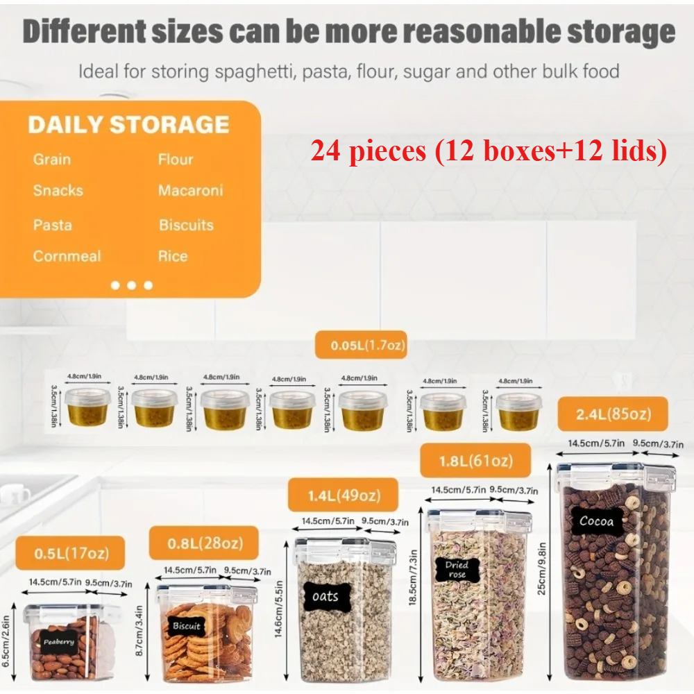 24Pcs Food Storage Containers  – Kitchen Uncle recenzja i cena