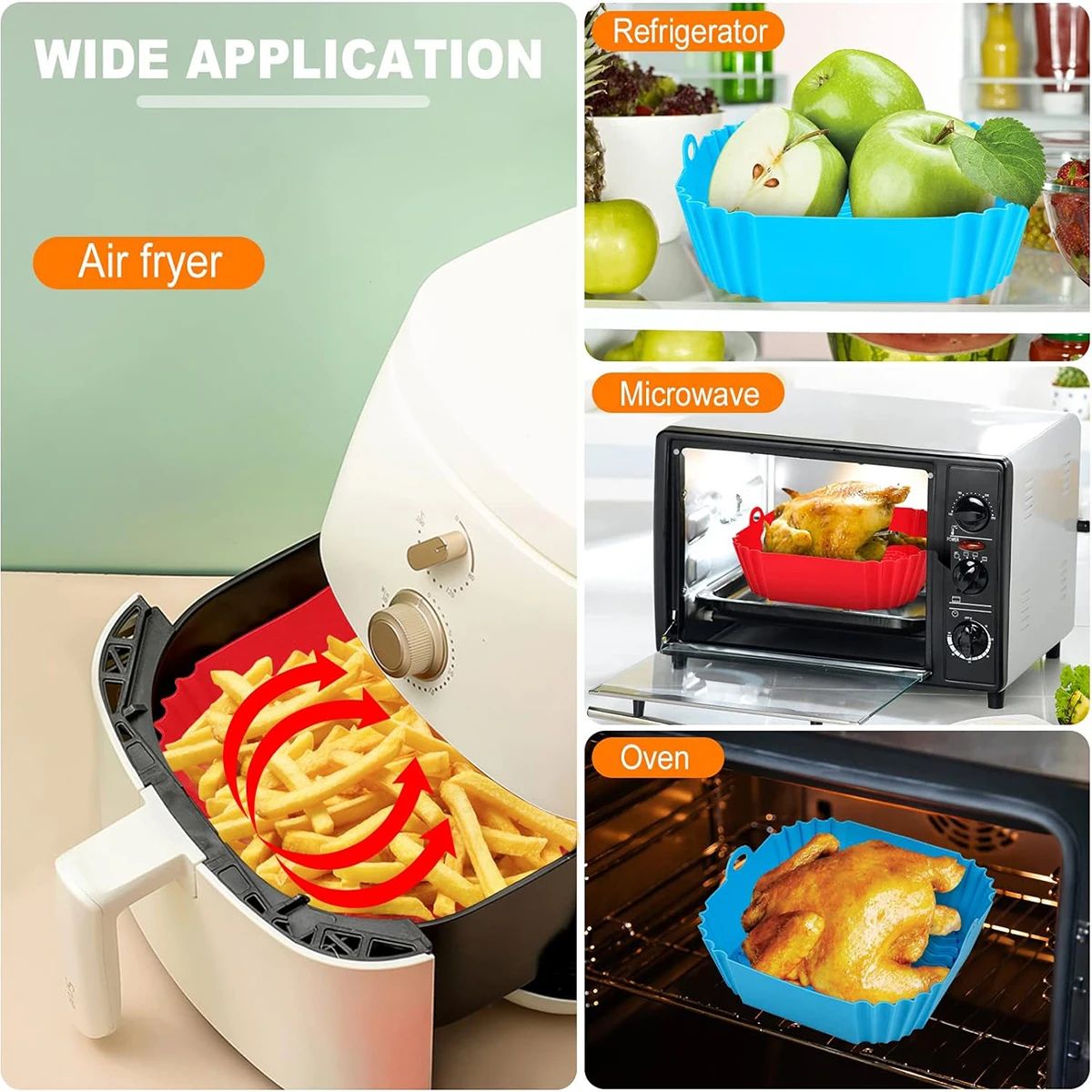 Air Fryer Silicone Liners Pot  – Kitchen Baking Tray recenzja i cena