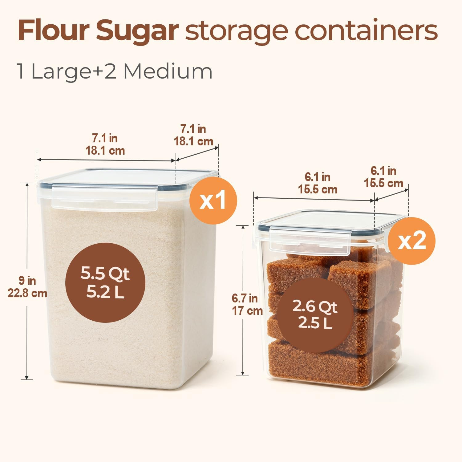 3-Piece Airtight Food Storage  – Kitchen Baking Pantry recenzja i cena
