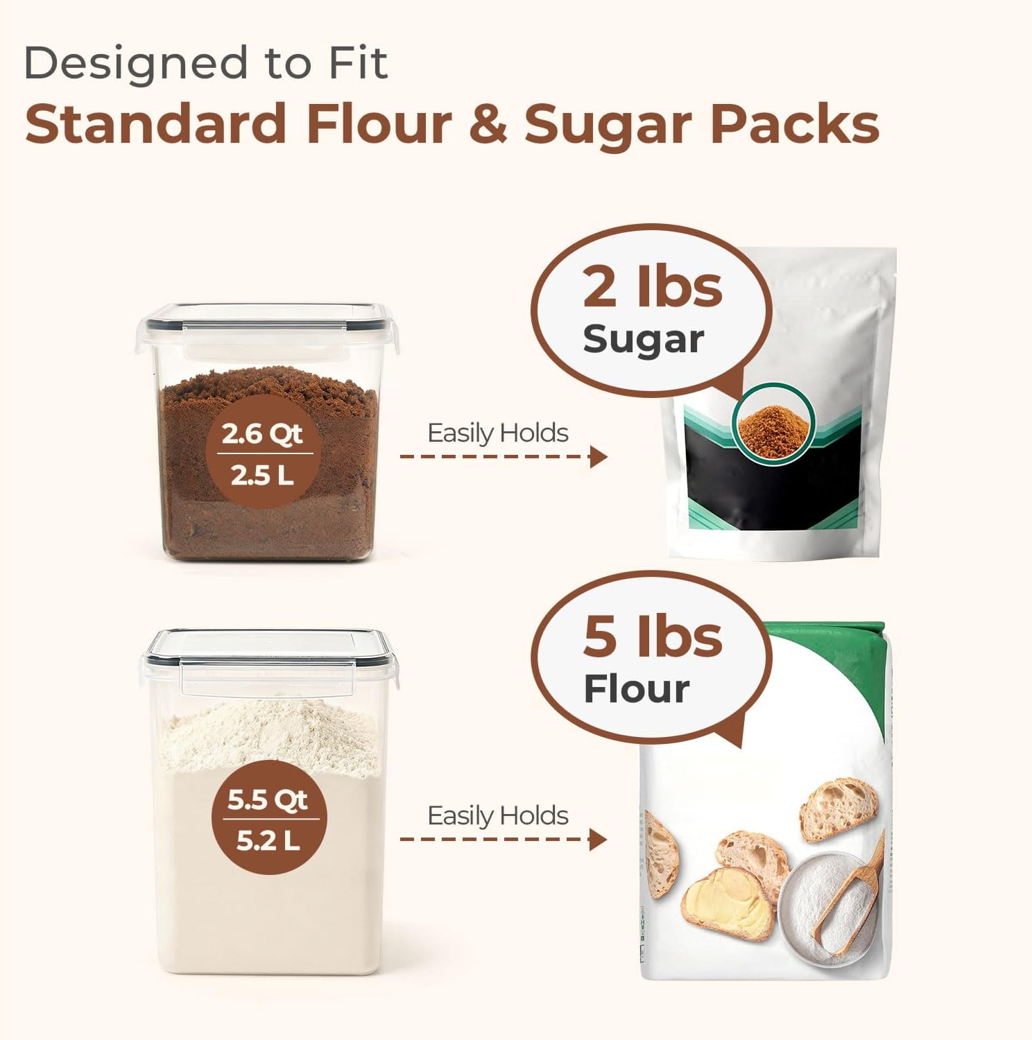 3-Piece Airtight Food Storage  – Kitchen Baking Pantry recenzja i cena