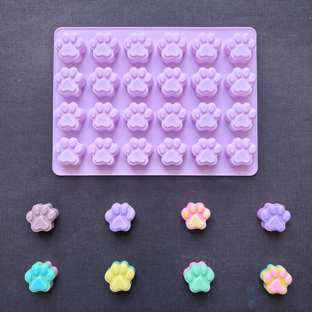 1pc 24 hole cat paw shaped cho – Silicone Cake Mold recenzja i cena
