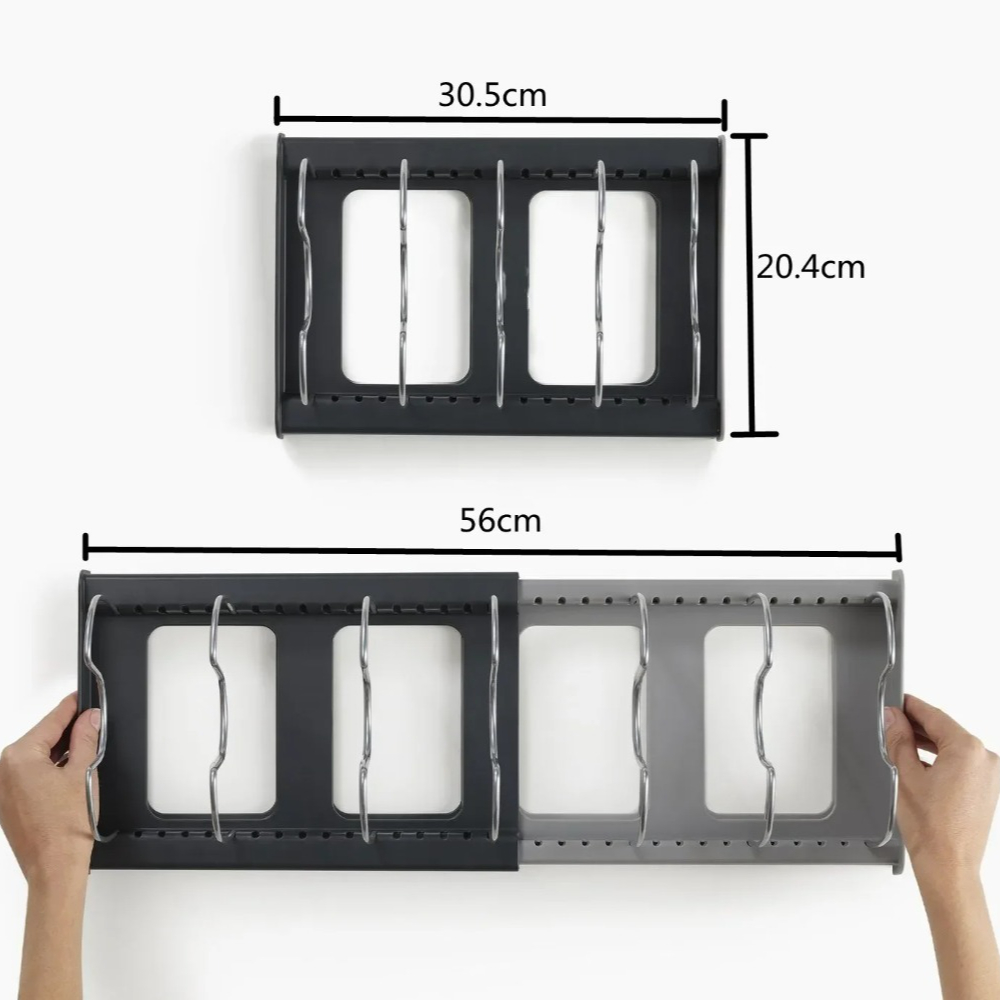 7-grid Telescopic Pot Rack,Pan – Kitchen Baking Pan Organizer recenzja i cena