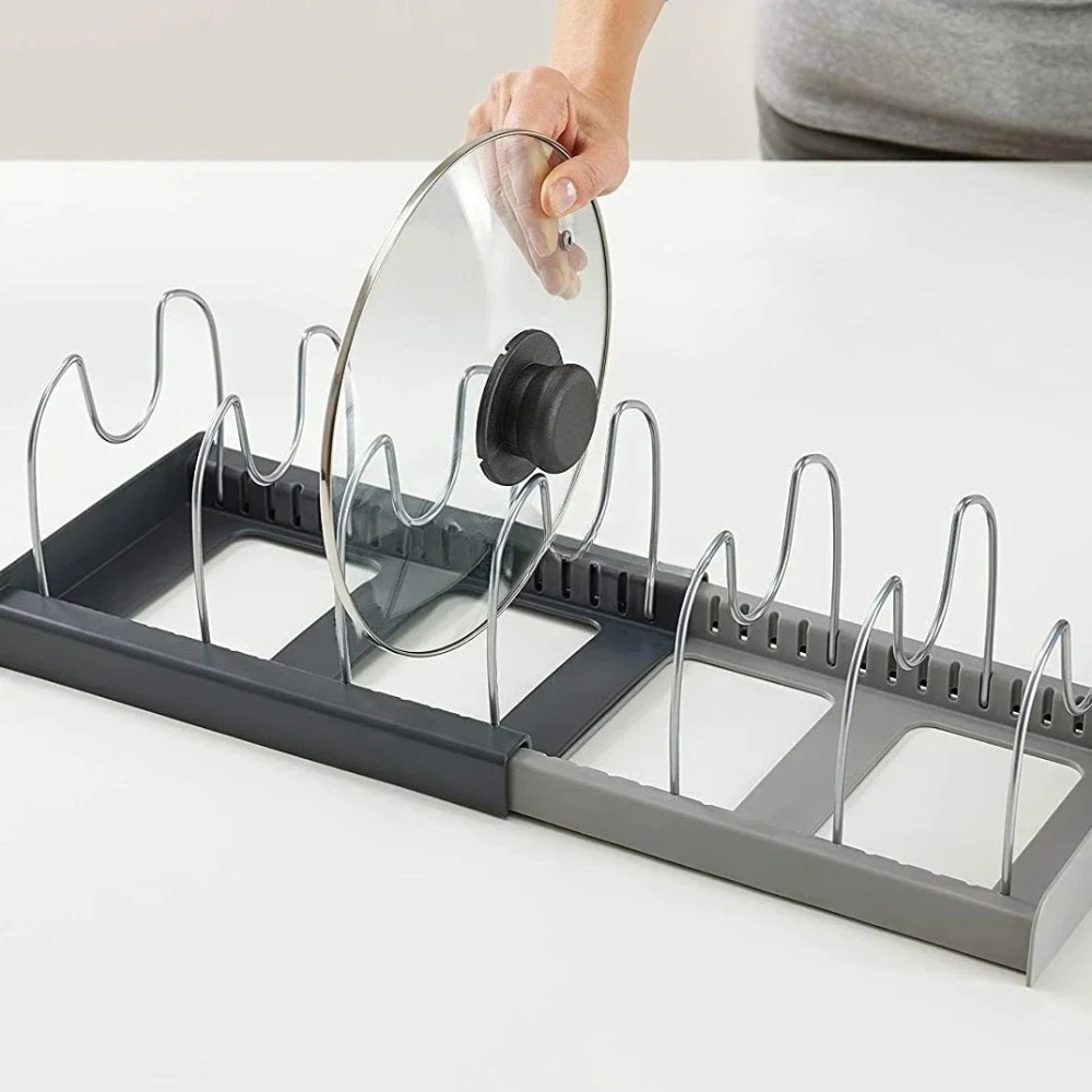 7-grid Telescopic Pot Rack,Pan – Kitchen Baking Pan Organizer recenzja i cena