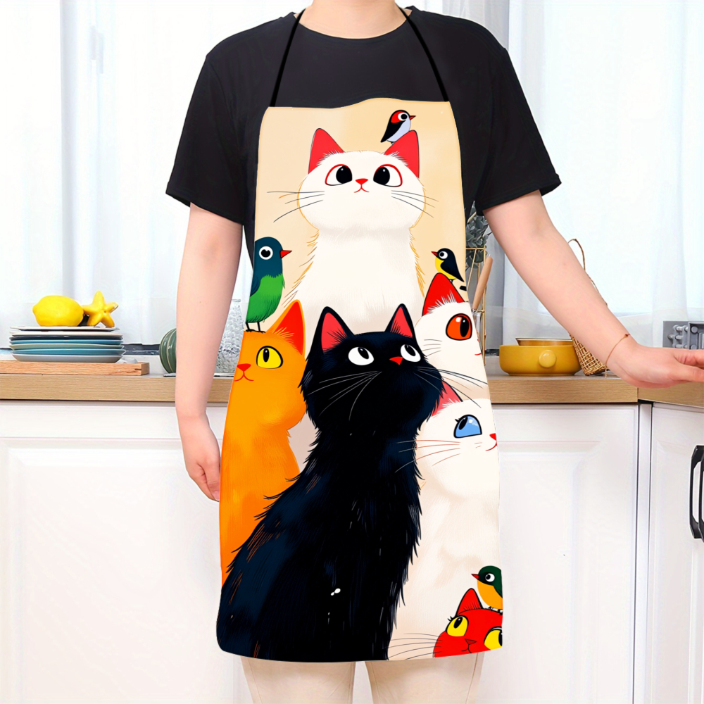Cute Cats And Birds Apron For  – Kitchen Baking Area Ideas recenzja i cena