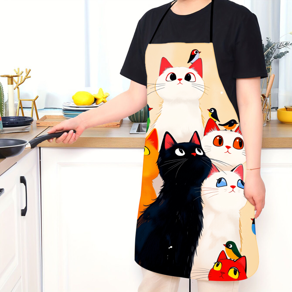 Cute Cats And Birds Apron For  – Kitchen Baking Area Ideas recenzja i cena