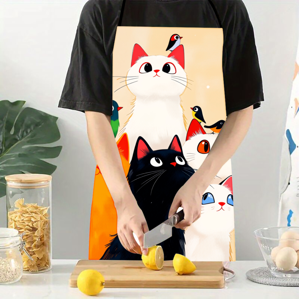 Cute Cats And Birds Apron For  – Kitchen Baking Area Ideas recenzja i cena