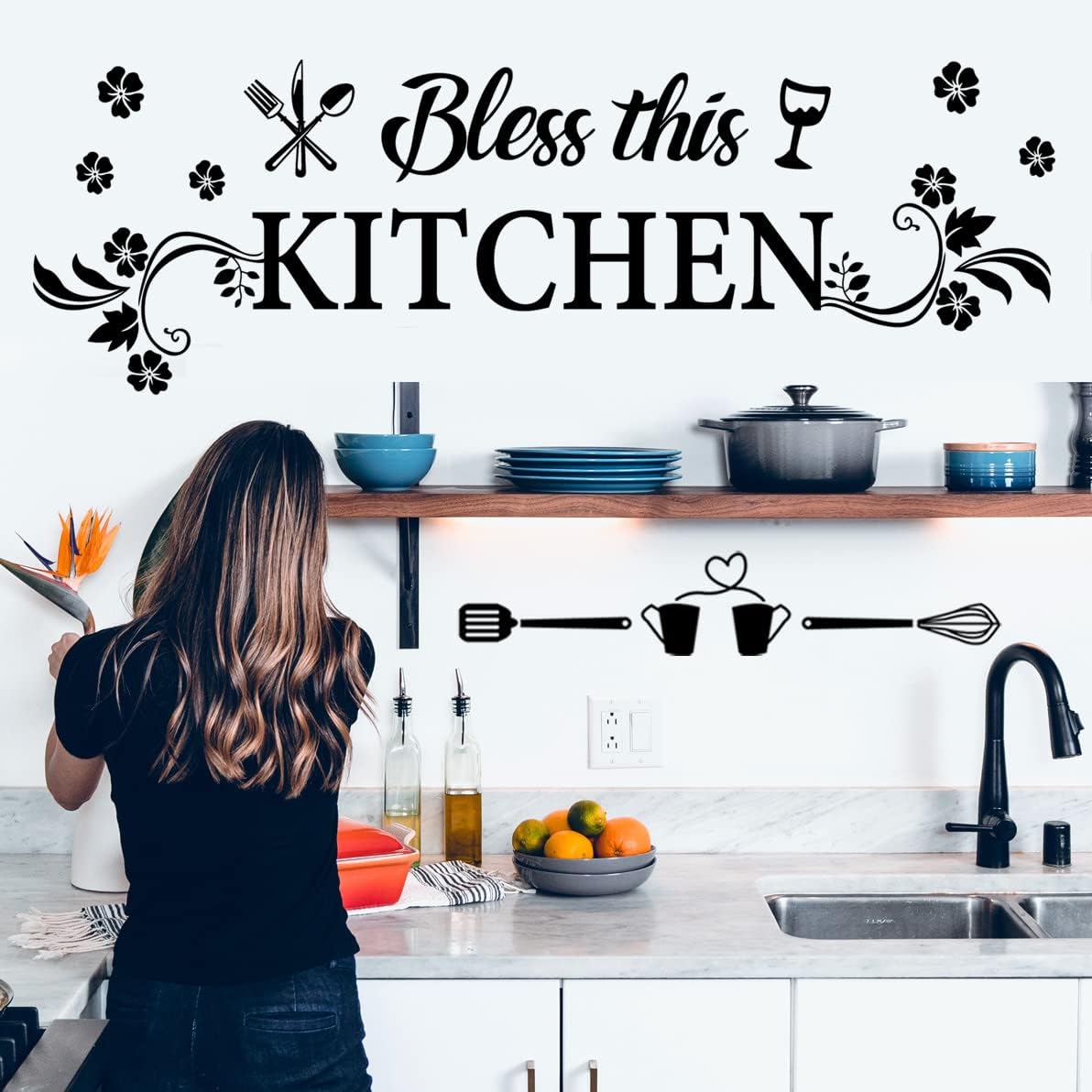 Bless This Kitchen Wall Decal  – Kitchen Baking Decor recenzja i cena