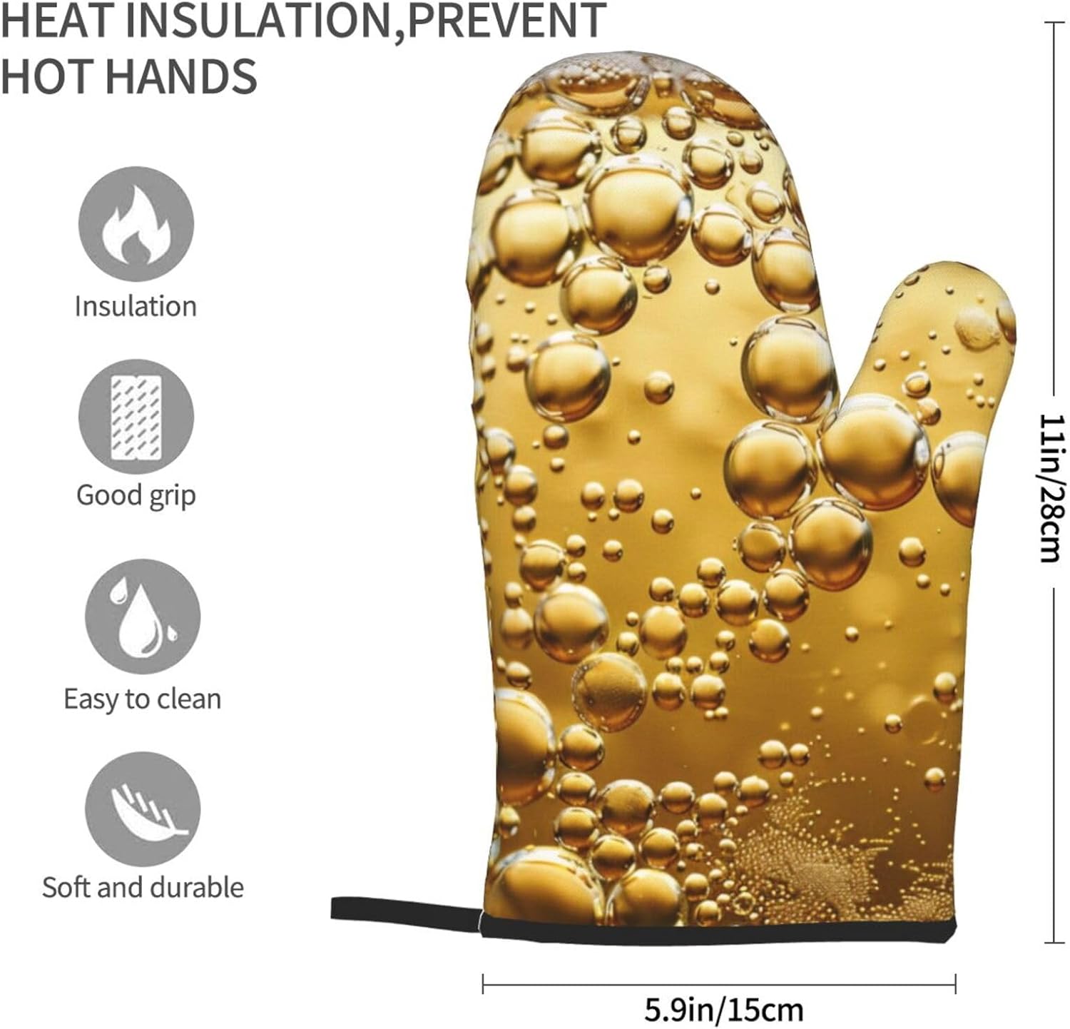 Beer Bubble Printed Oven Mitts – Kitchen Baking Area Ideas recenzja i cena