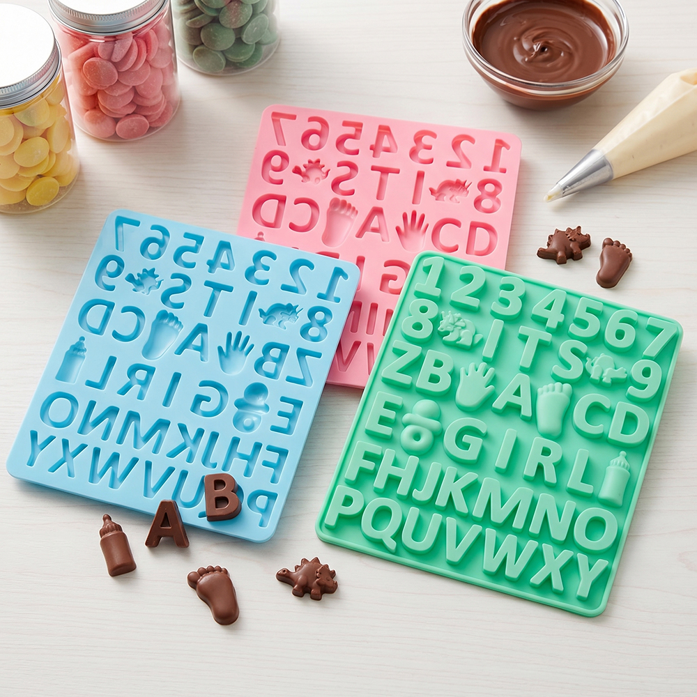3pcs Digital letter shape choc – Silicone Cake Mold recenzja i cena
