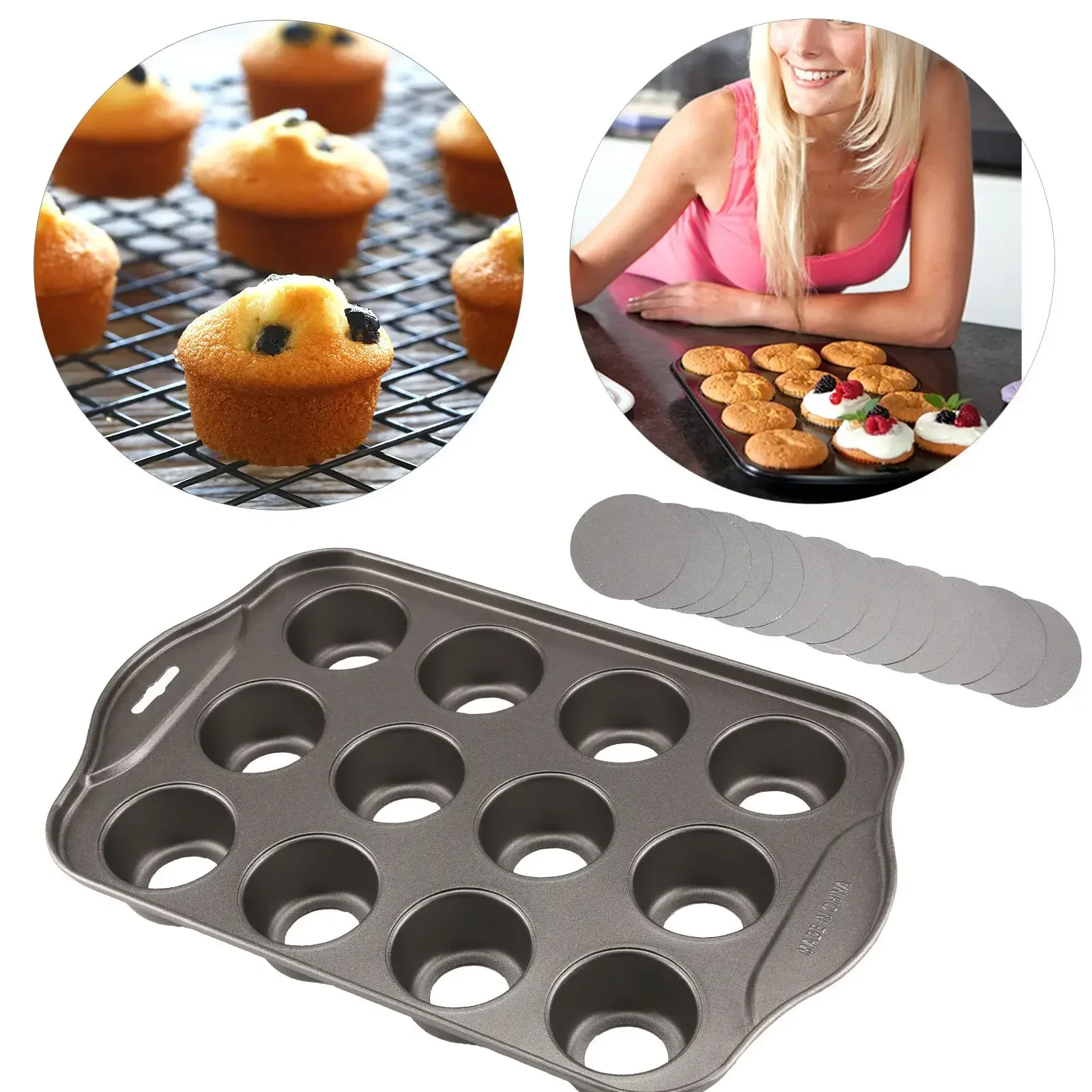 12 Mini Baking Cheese Cake Cup – Muffin Tin Nonstick recenzja i cena