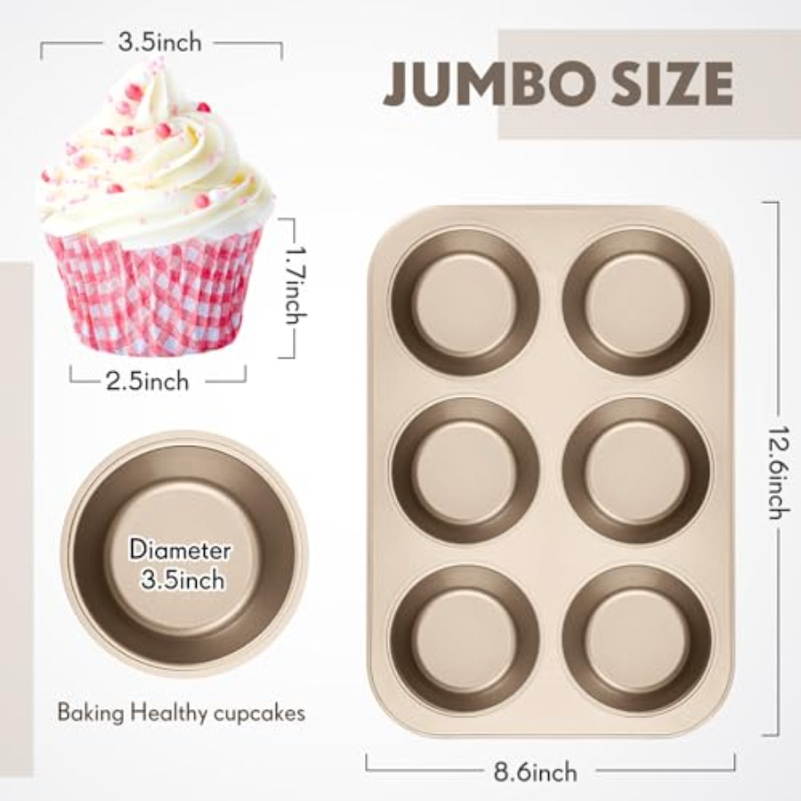 6 Pack Jumbo Nonstick Muffin B – Muffin Tin Nonstick recenzja i cena