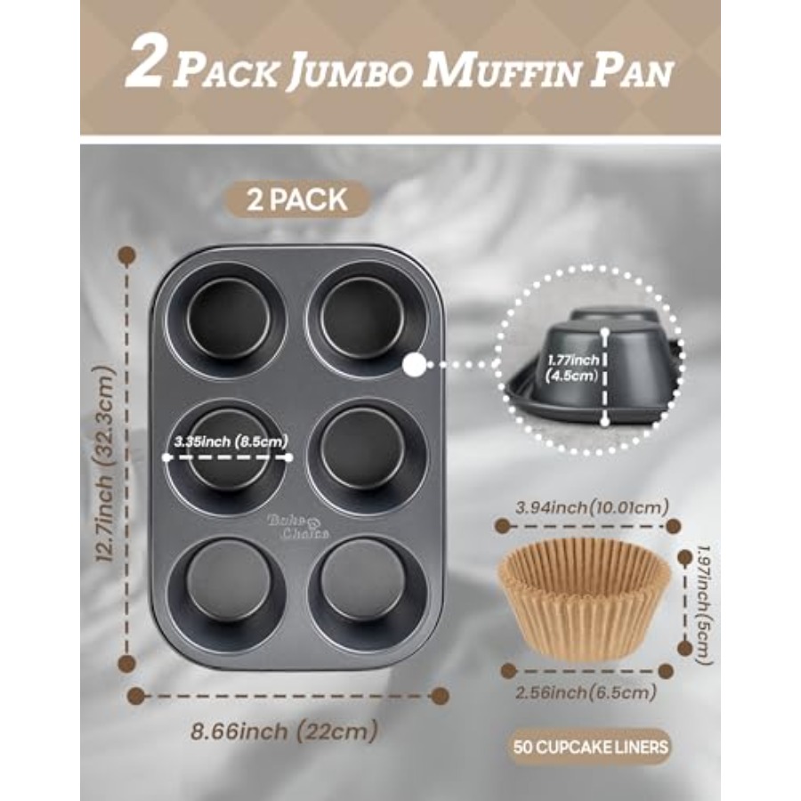 2 Pack Jumbo Muffin Pan for Ba – Muffin Tin Nonstick recenzja i cena