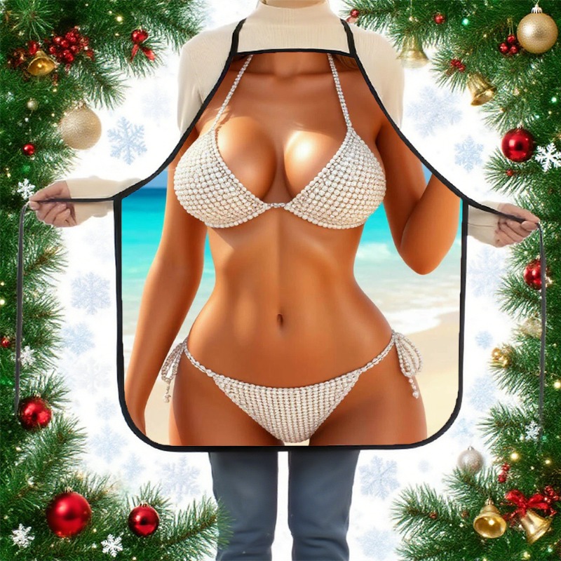 1pc Bikini Print Apron - Styli – Baking Kitchen At Home recenzja i cena