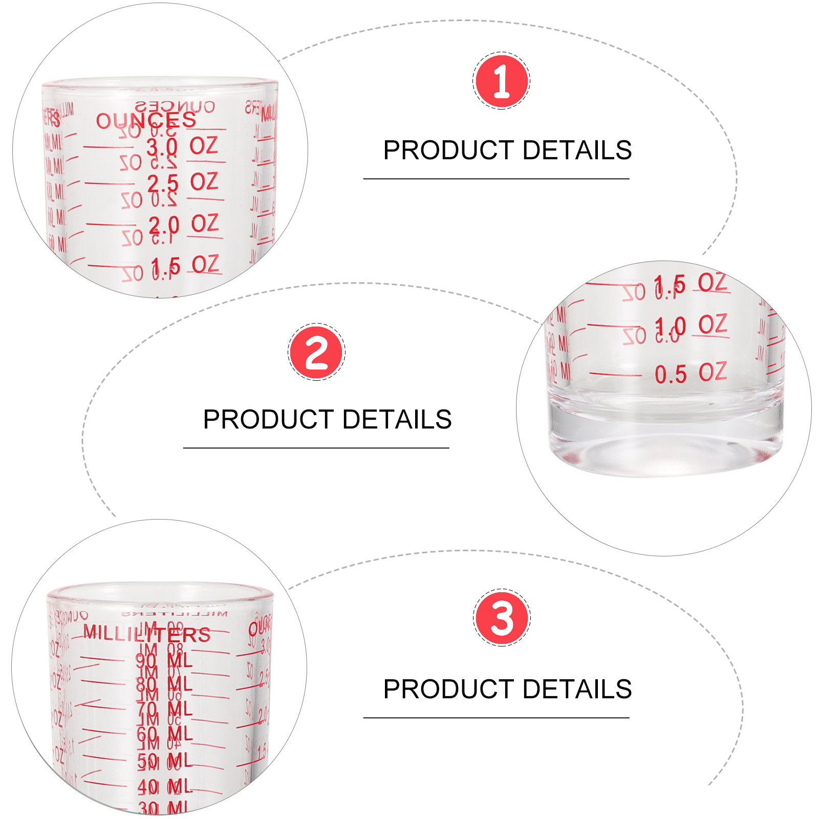 3Pcs Reusable Glass Measuring  – Kitchen Baking Tools recenzja i cena