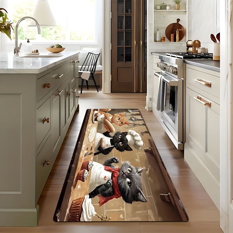 Cute Chef Cat Kitchen Long Mat – Kitchen Living Baking Mats recenzja i cena