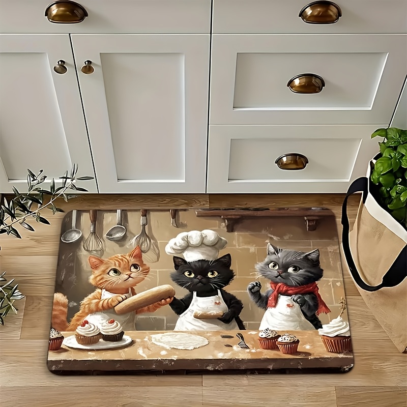 Cute Chef Cat Kitchen Long Mat – Kitchen Living Baking Mats recenzja i cena