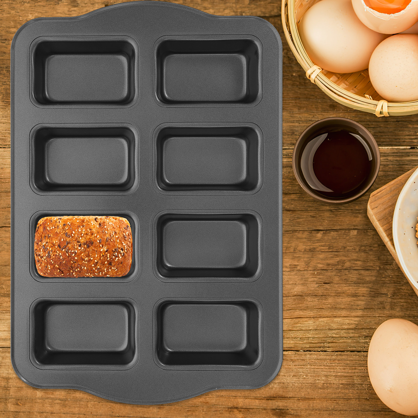 Mini Loaf Pan Carbon Steel Non – Muffin Tin Nonstick recenzja i cena