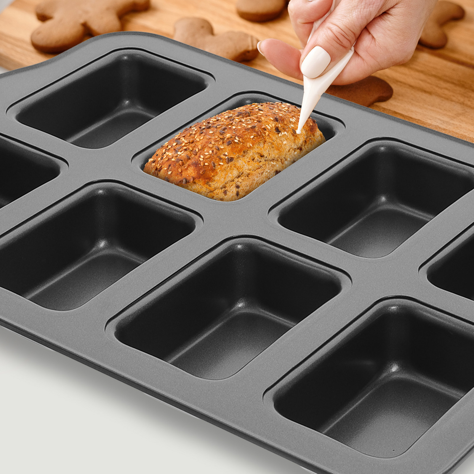 Mini Loaf Pan Carbon Steel Non – Muffin Tin Nonstick recenzja i cena