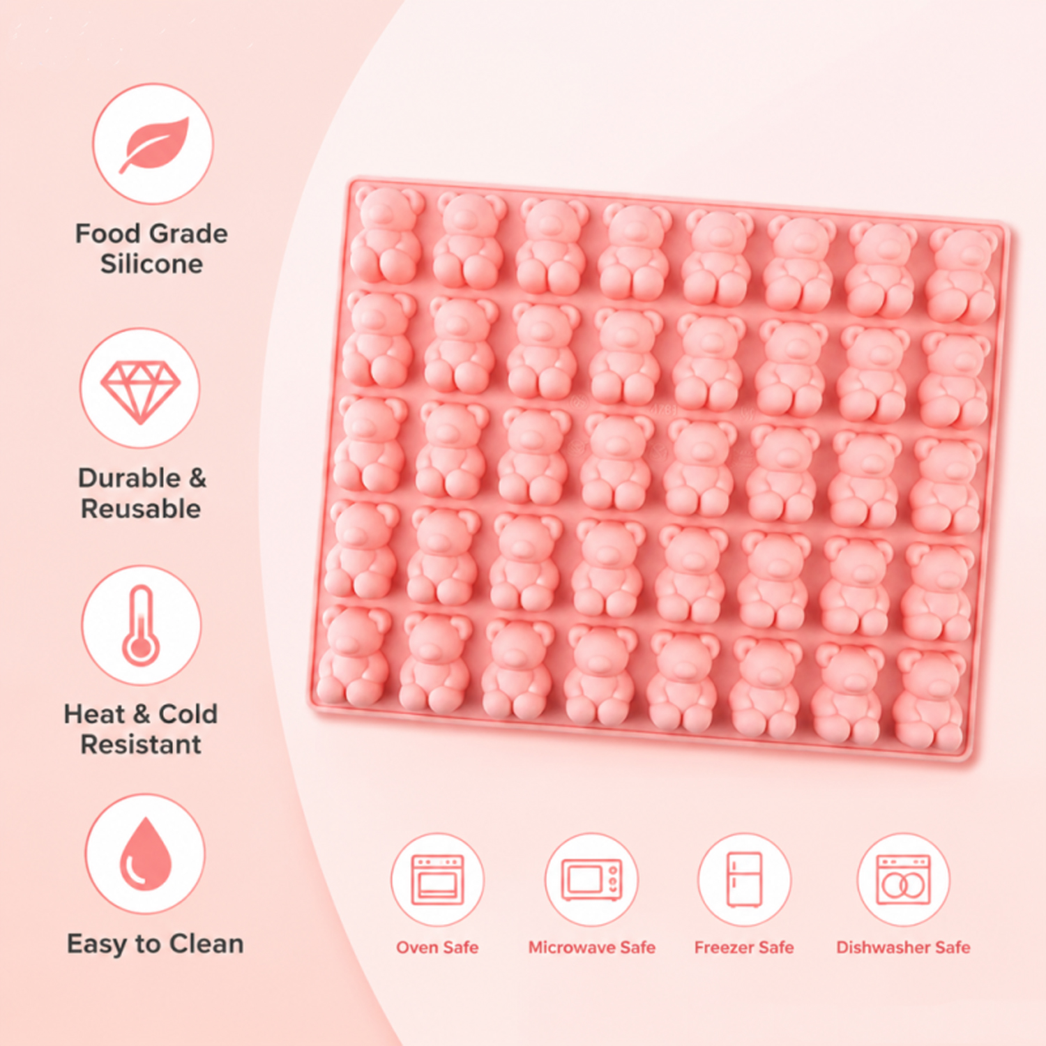 40-Piece Bear-Shaped Silicone  – Kitchen Baking Tools recenzja i cena