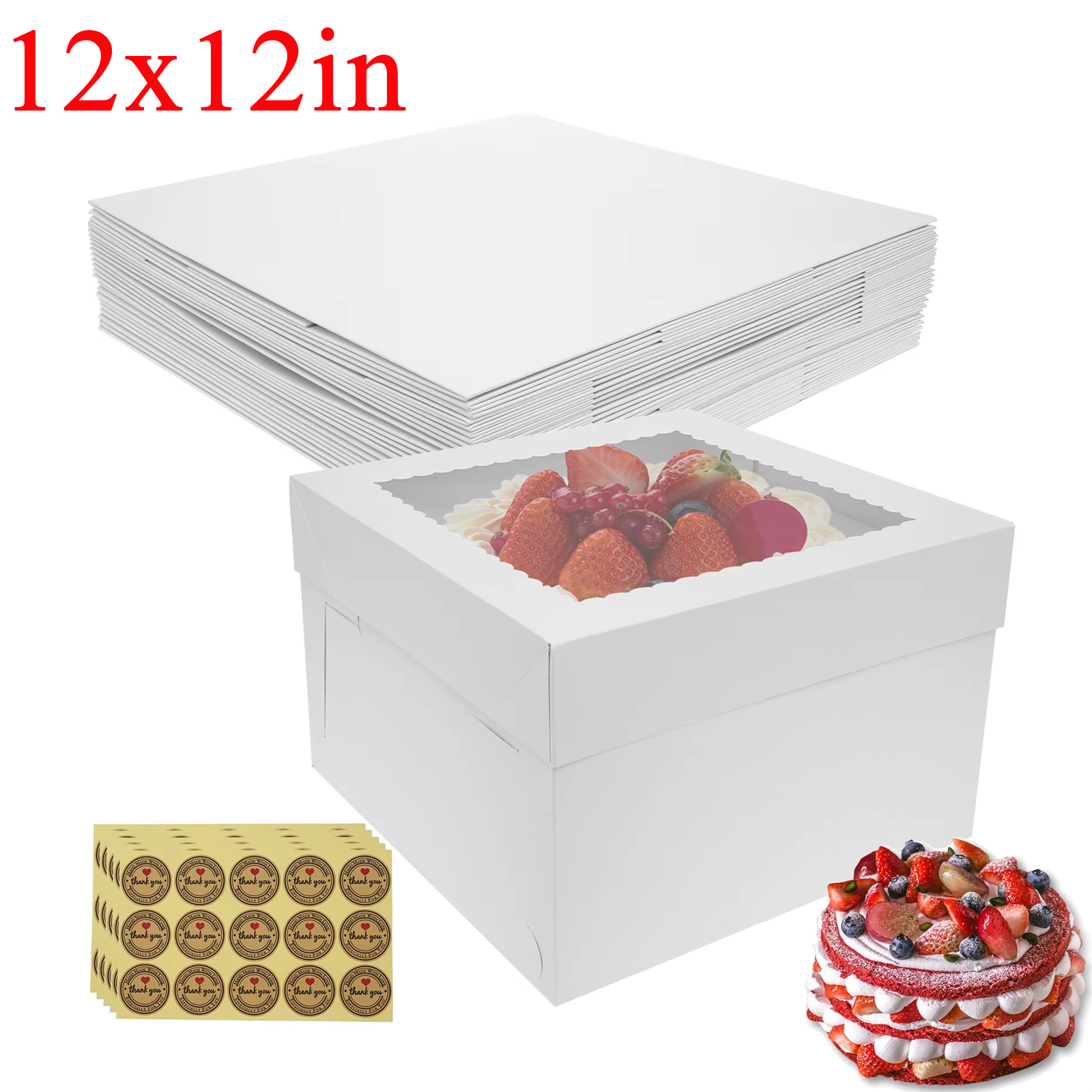 10Pcs White Bakery Boxes with  – Kitchen Baking Tools recenzja i cena