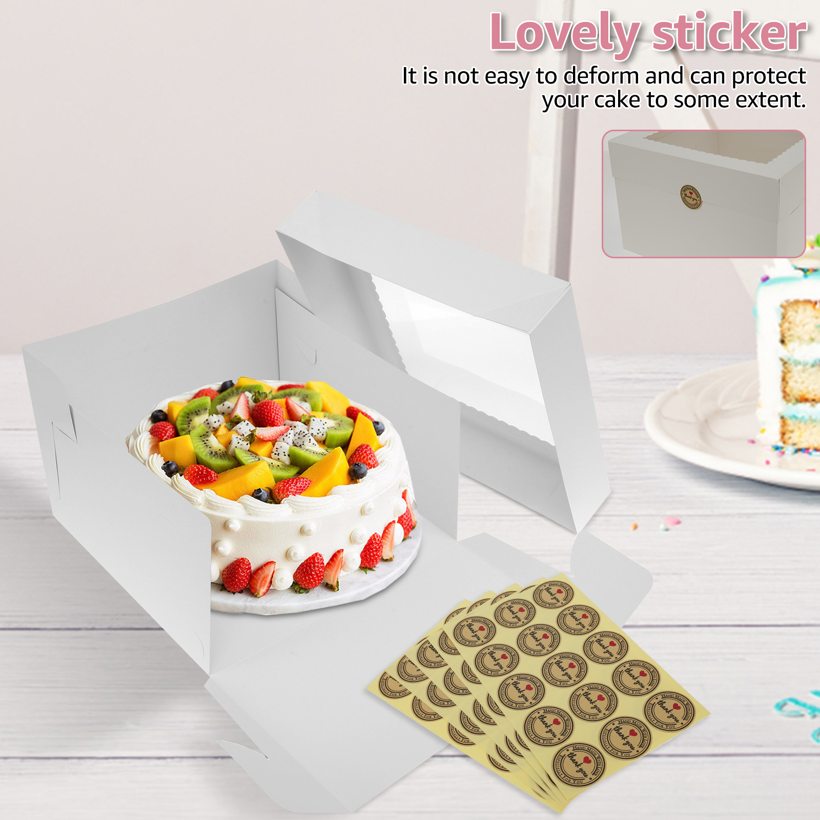 10Pcs White Bakery Boxes with  – Kitchen Baking Tools recenzja i cena