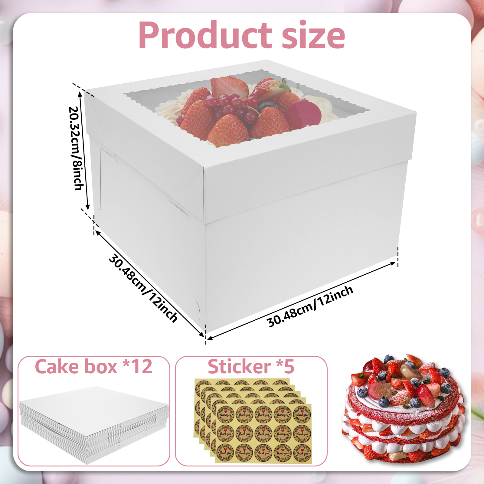 10Pcs White Bakery Boxes with  – Kitchen Baking Tools recenzja i cena