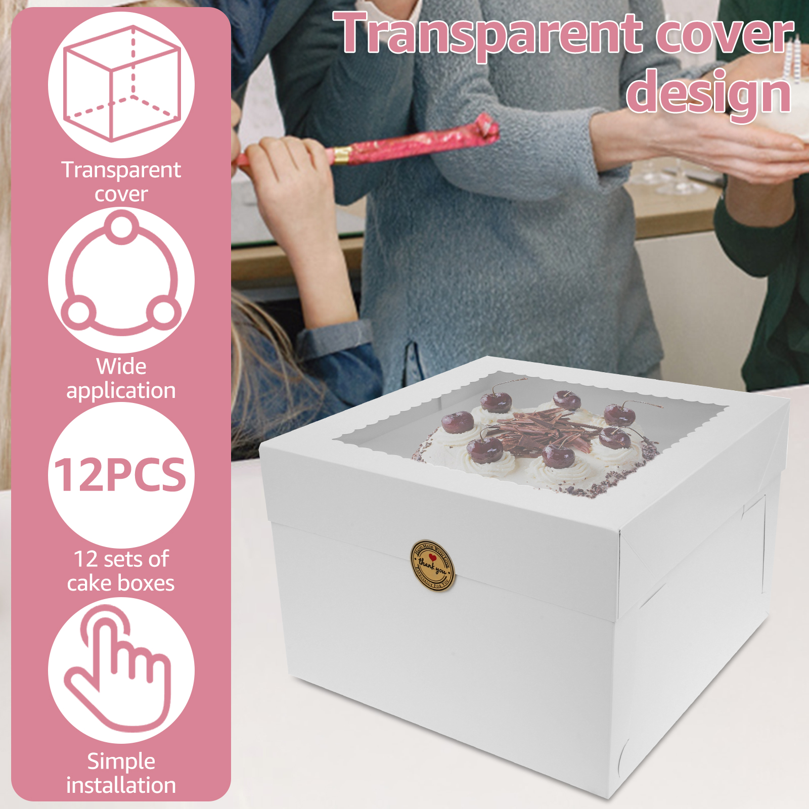 10Pcs White Bakery Boxes with  – Kitchen Baking Tools recenzja i cena