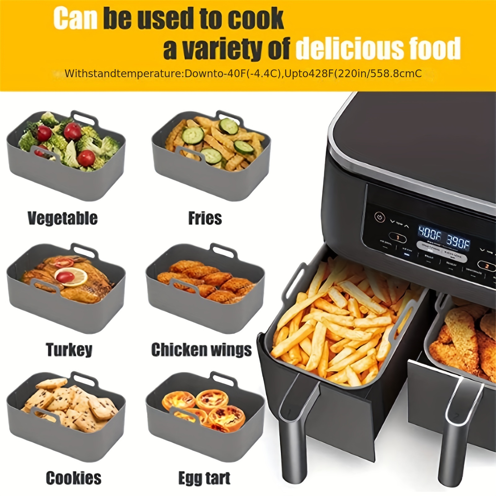 1/2Pcs Air Fryer Silicone Tray – Kitchen Baking Tray recenzja i cena