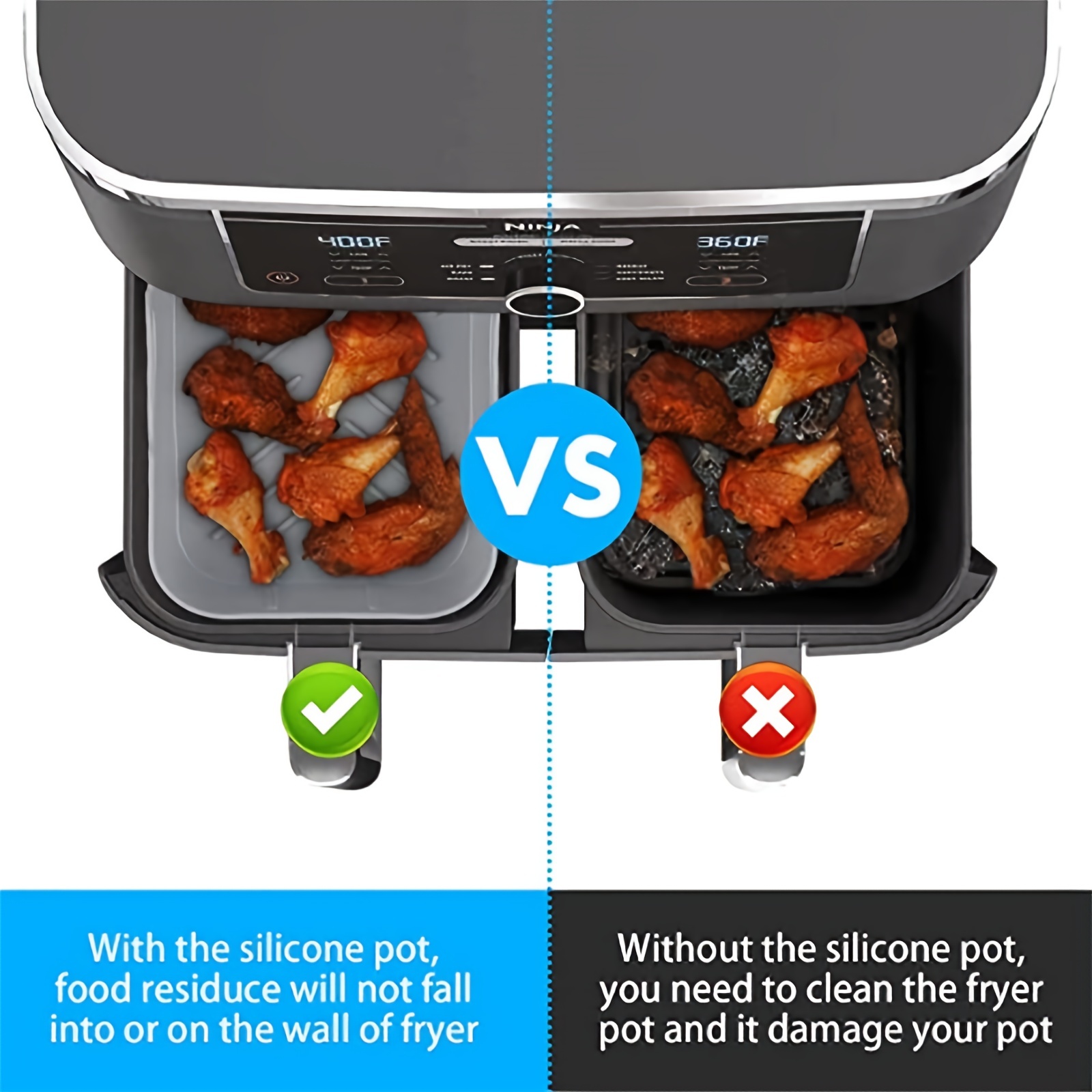 1/2Pcs Air Fryer Silicone Tray – Kitchen Baking Tray recenzja i cena