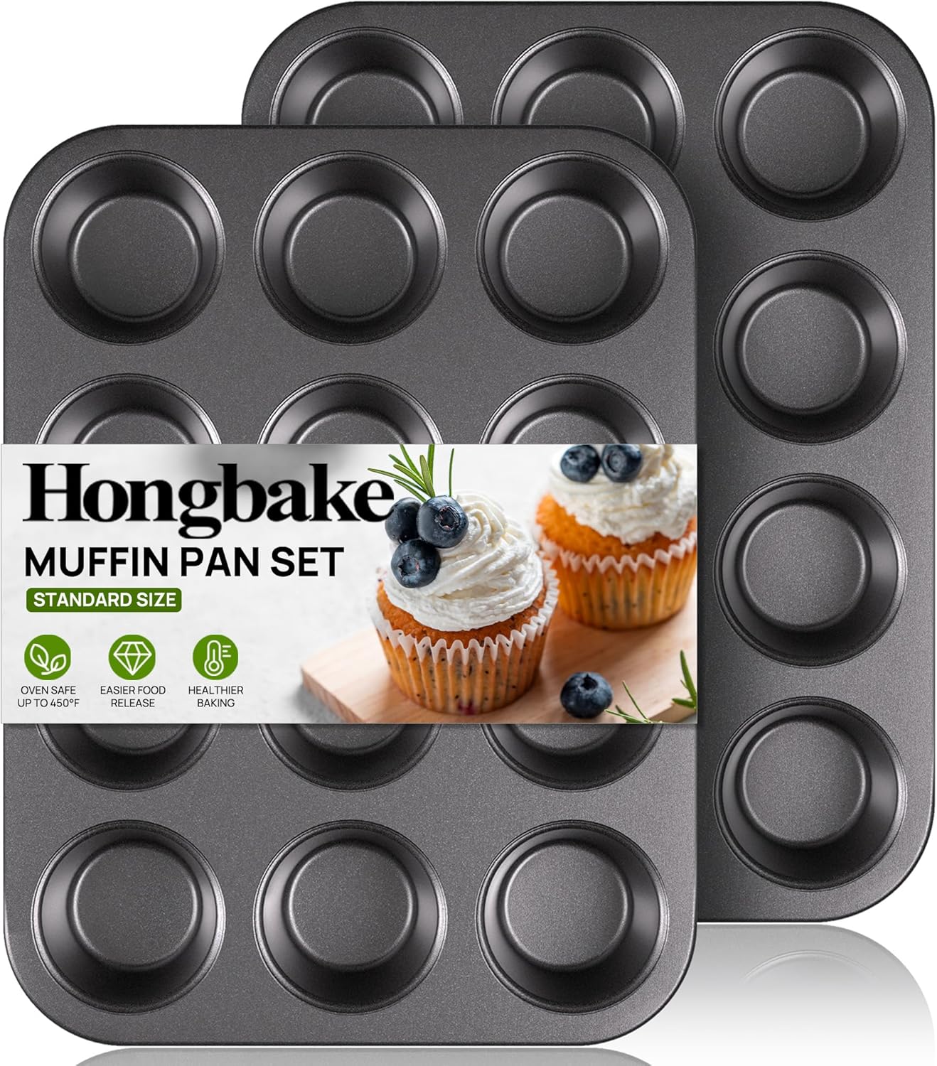 HONGBAKE Muffin Pan for Baking – Muffin Tin Nonstick recenzja i cena