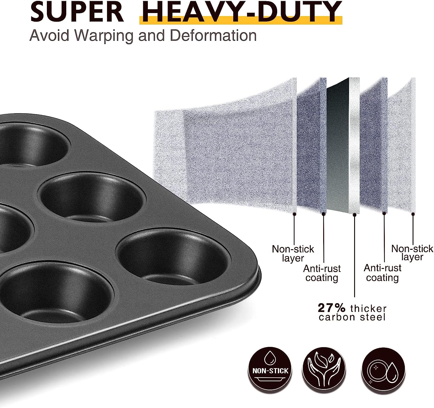 LMETJMA Muffin Tray Cupcake Ba – Muffin Tin Nonstick recenzja i cena
