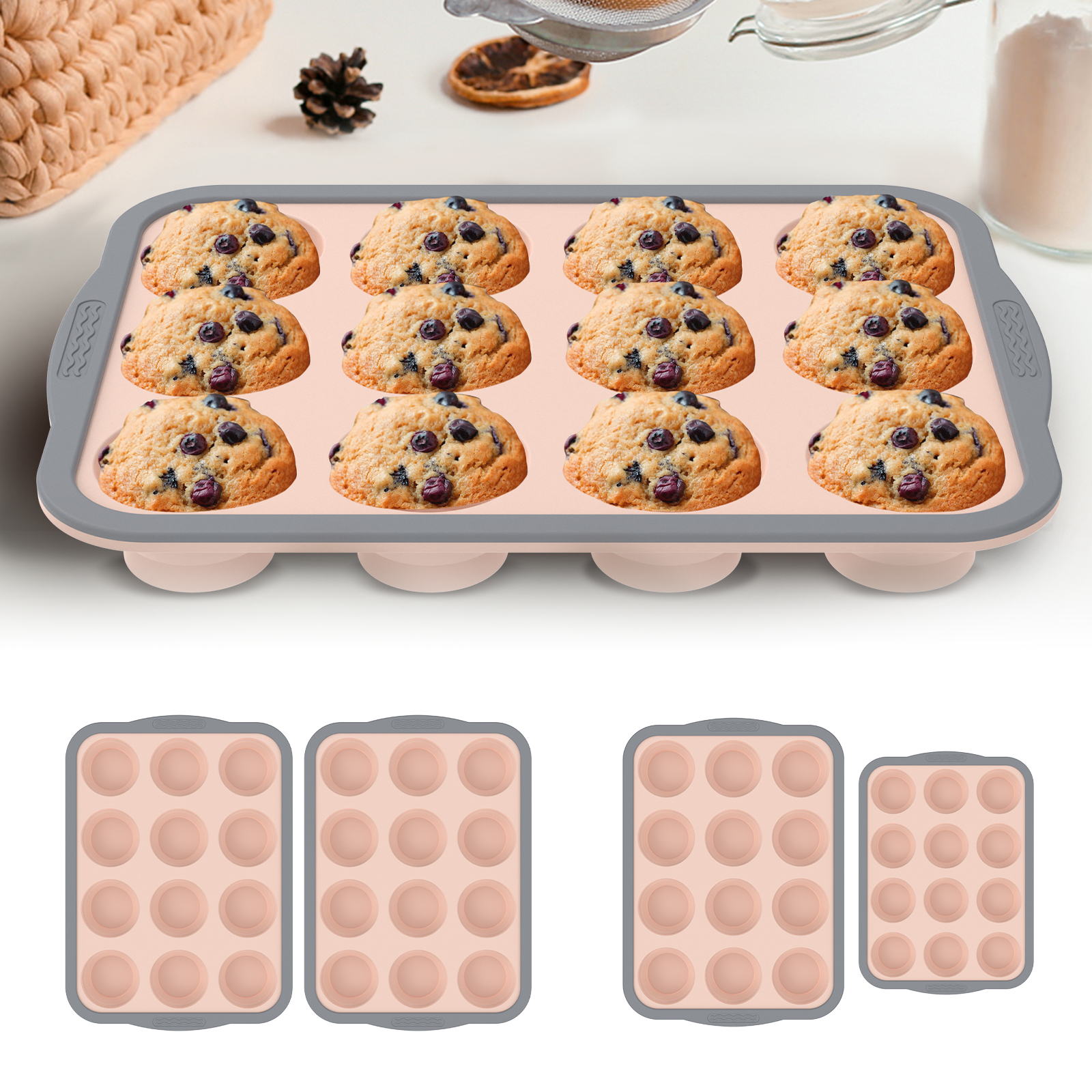 2/3Pcs Silicone Cake Mold 6/12 – Muffin Tin Nonstick recenzja i cena