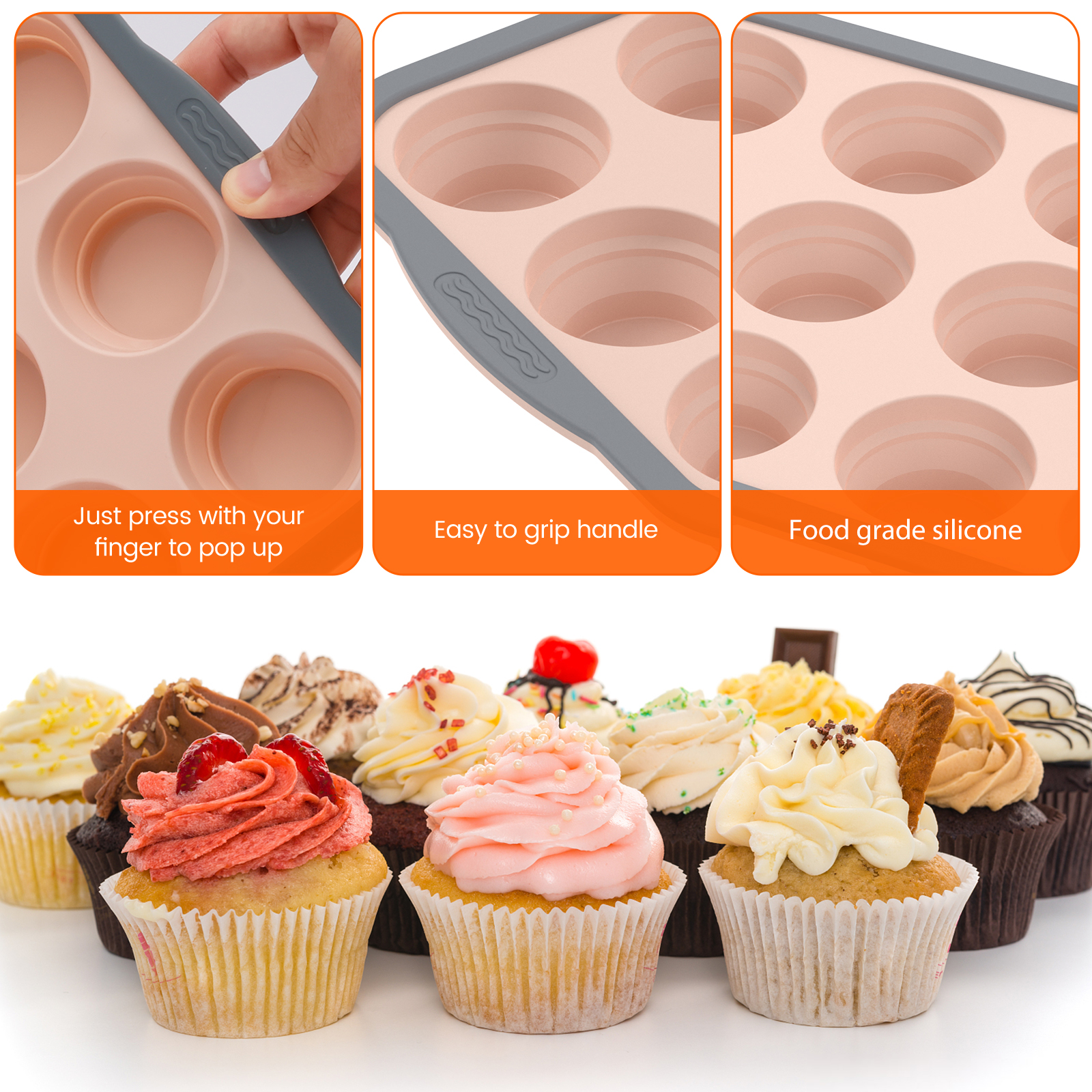 2/3Pcs Silicone Cake Mold 6/12 – Muffin Tin Nonstick recenzja i cena