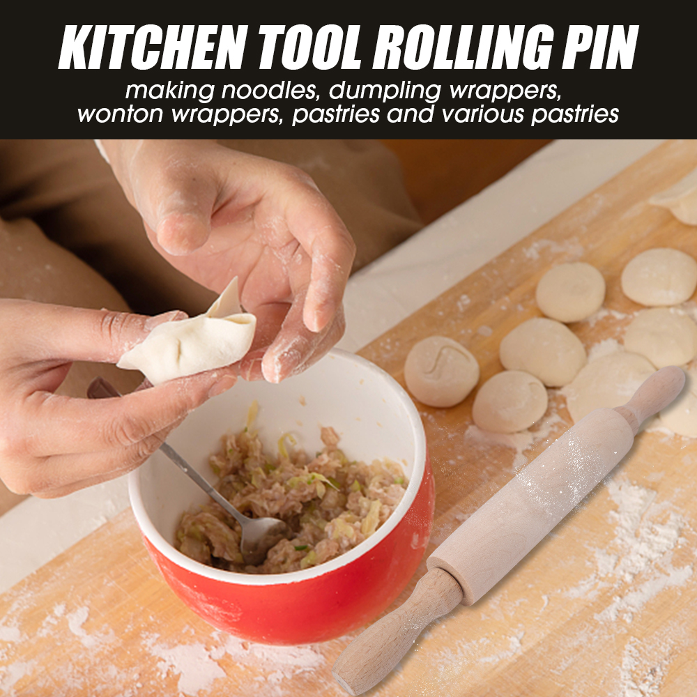 1Pcs Wooden Rolling Pin Househ – Baking Powder Kitchen recenzja i cena