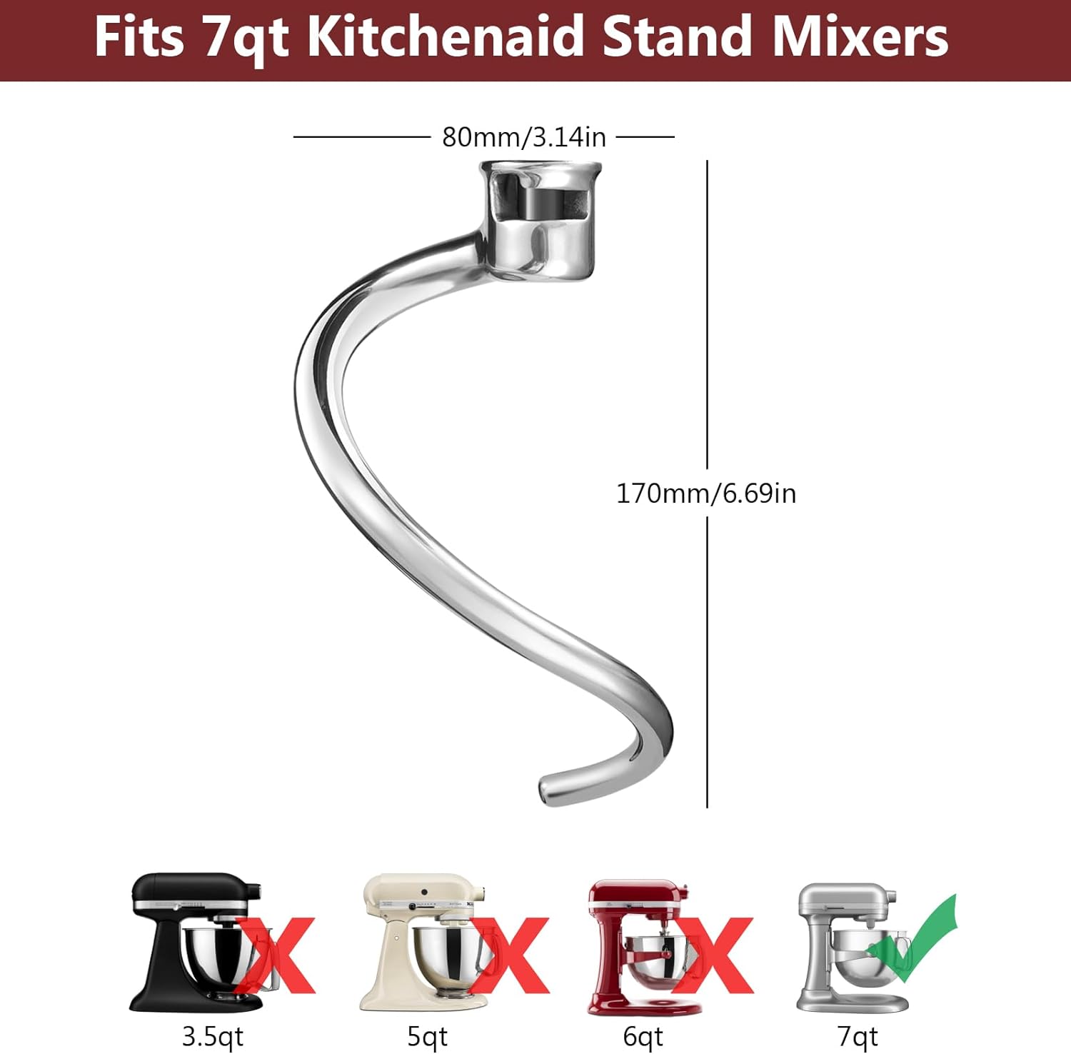 Stainless Steel Dough Hook Att – Kitchen Aid Baking Bread recenzja i cena
